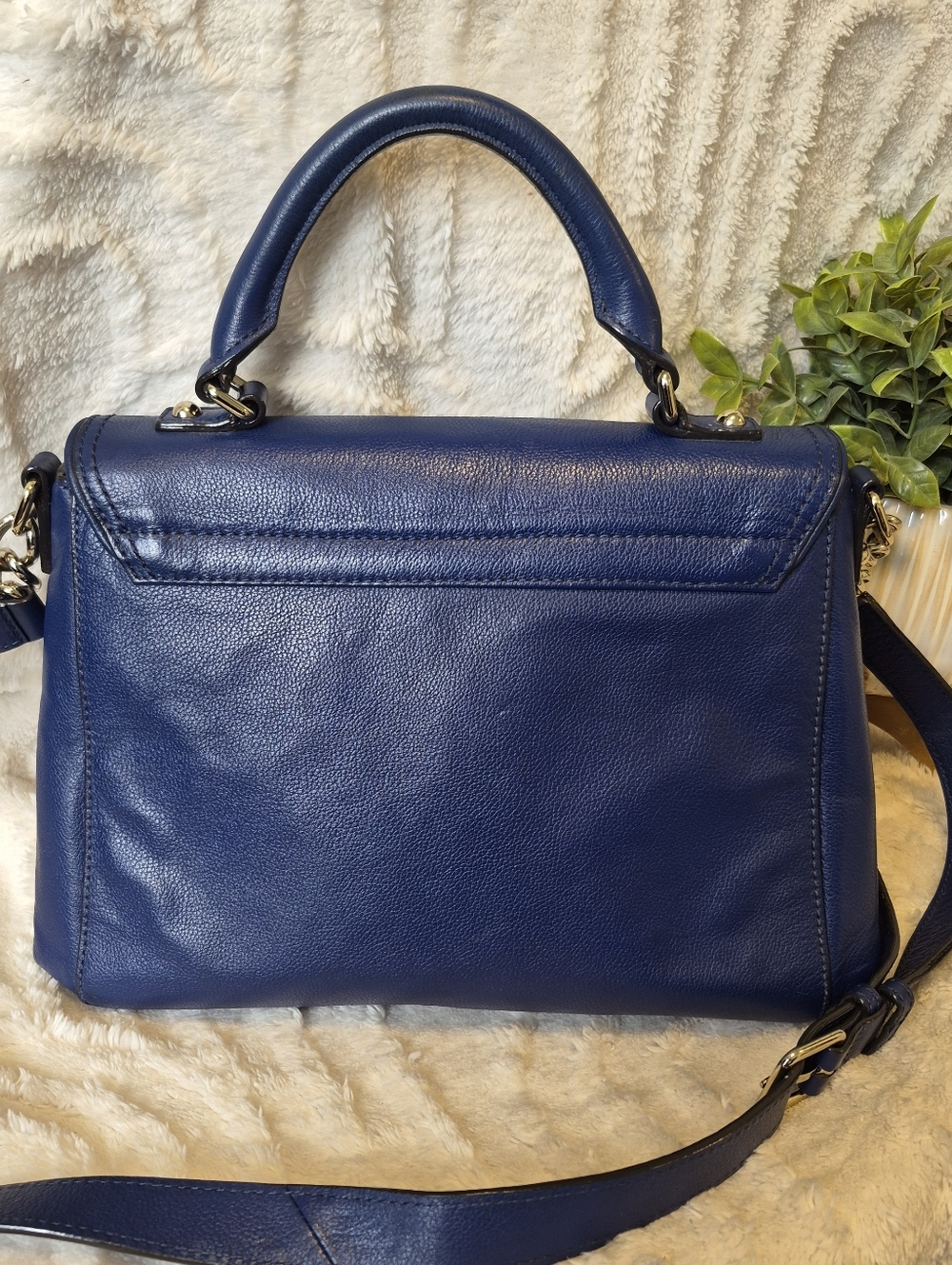 kate spade Navy Blue Top-Handle Satchel with Gold Hardware - Picture 11 of 16